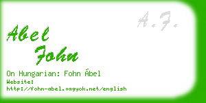 abel fohn business card